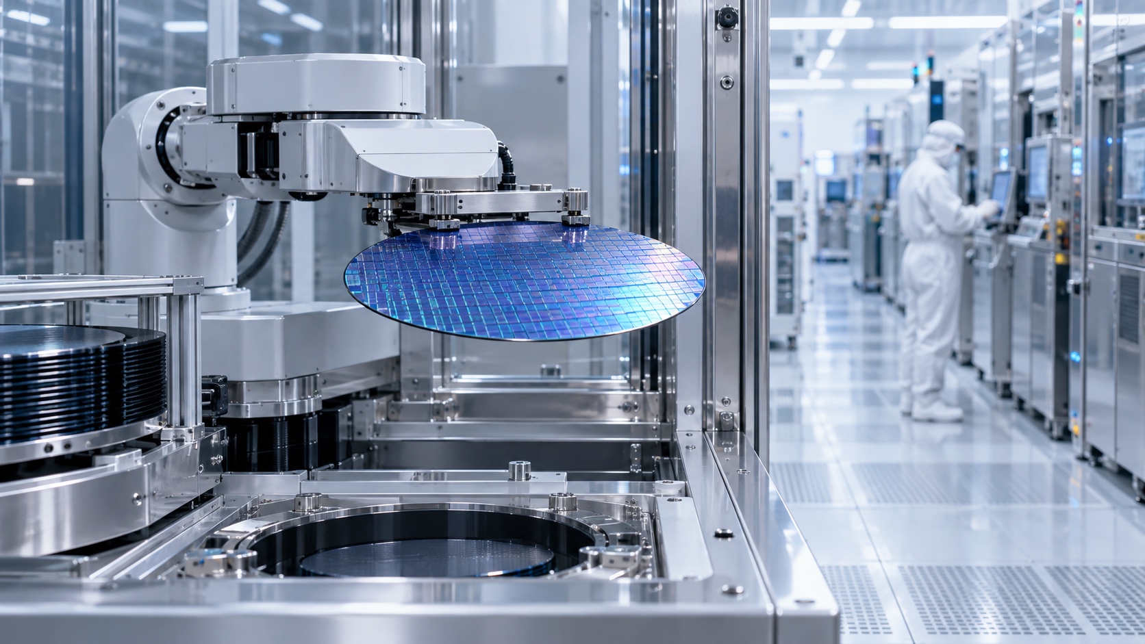 AI-generated conceptual wafer fabrication cleanroom